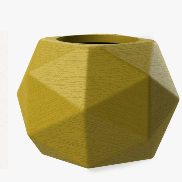 vaso esfera diamante amarelo decor caliterra