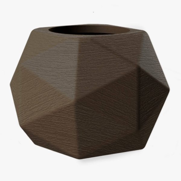 vaso esfera diamante marrom decor caliterra